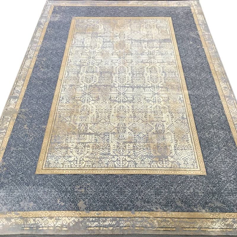 فرش ماشینی 440 شانه دنیای فرش زمینه و حاشیه سیلور مدل فانتزی کد 551 — تصویر ۴