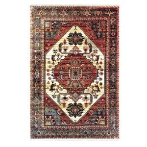 فرش ماشینی ستاره کویر یزد مدل شاهکارنوین کد n-124 زمینه کرم