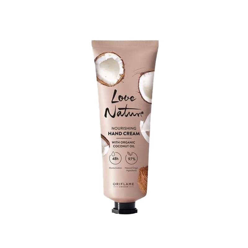کرم مرطوبکننده دست اوریفلیم مدل LOVE NATURE Organic Coconut Oil مناسب برای انواع پوست حجم 75 میلیلیتر — تصویر ۳
