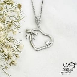 گردنبند نقره 925 عیار قلبی کد 20610 — تصویر ۳