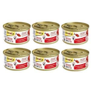 کنسرو غذای گربه بالغ جیم کت مدل Superfood Tuna Fillet & Tomato طعم ماهی تن و گوجه وزن 70 گرم بسته 6 عددی