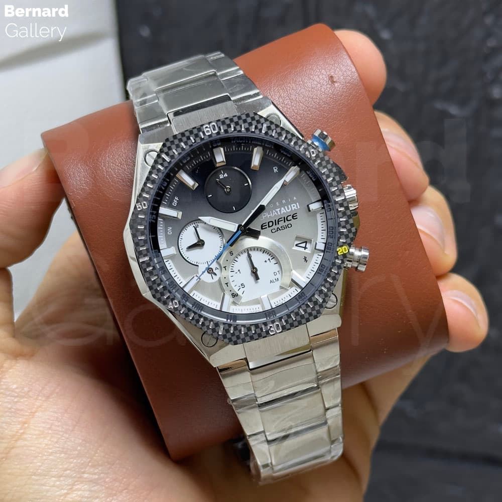 ساعت مچی مردانه کاسیو ادیفایس casio edifice EQB-1100AT-2A بند و قاب استیل رنگ ثابت،مسترکوالیتی. — تصویر ۸