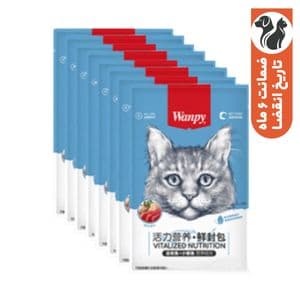 پوچ گربه بالغ ونپی مدل Tuna and Whitebait طعم تن و ماهی سفید بسته 10 عددی