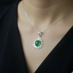 گردنبند نقره عقیق سبز اصل زنانه — تصویر ۳