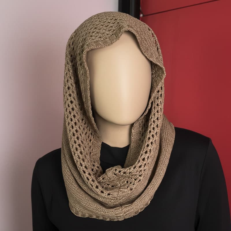 شال بافتنی زنانه مدل حلقه ای — تصویر ۳