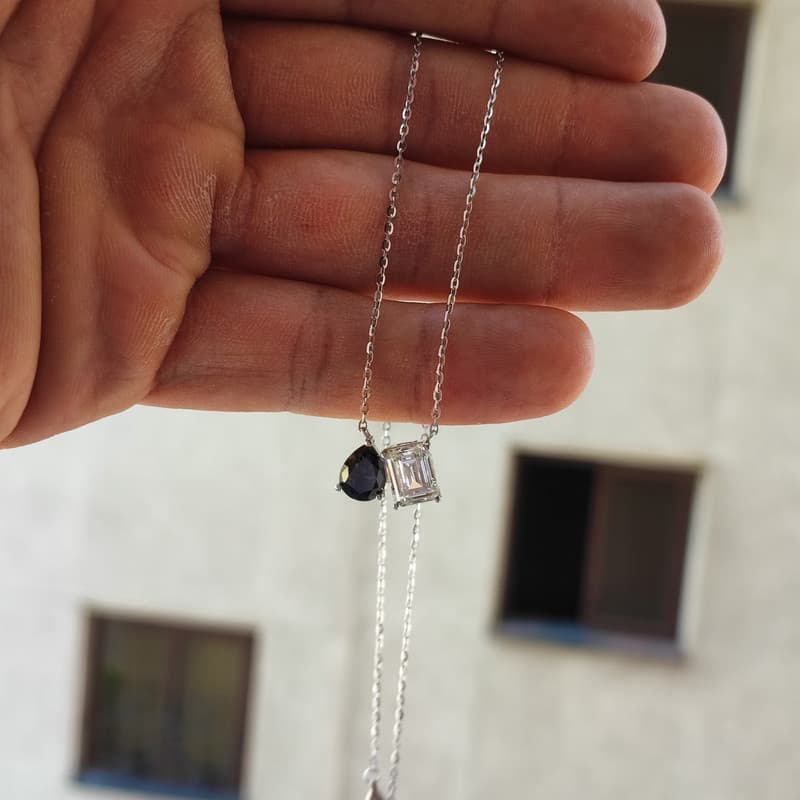گردنبند نقره زنانه مدل Emerald & Topaz — تصویر ۷