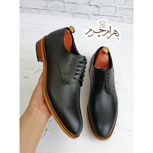 کفش مردانه مجلسی چرم طبیعی مدل آلبرت مشکی