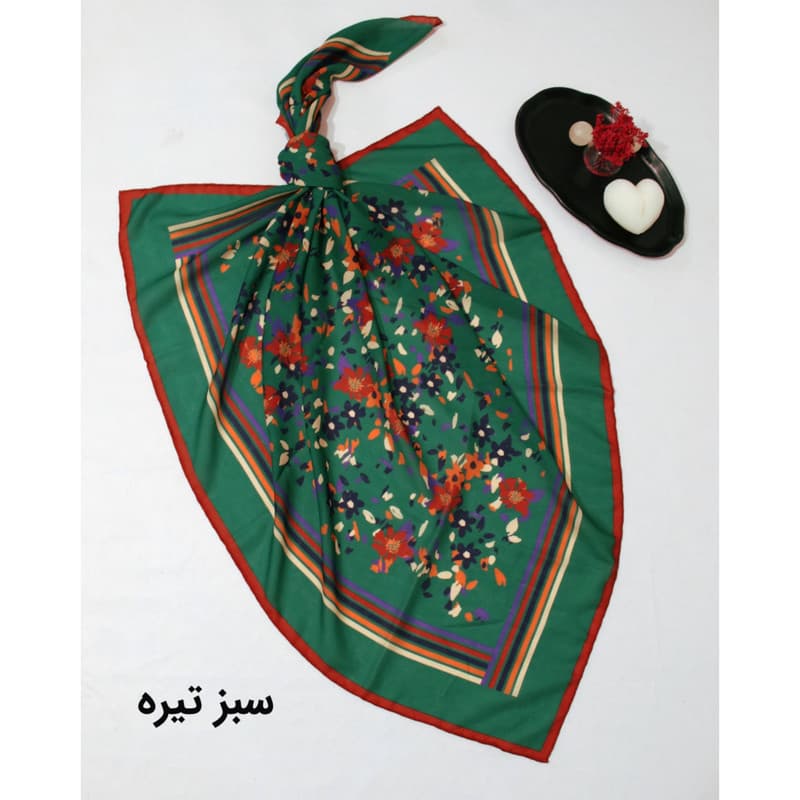 روسری زنانه مدل نخی طرح گل ریز کد 5027 — تصویر ۲