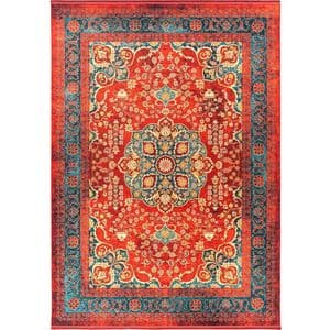 فرش ماشینی 1200 شانه محتشم زمینه لاکی حاشیه لاکی کد 25TT0080