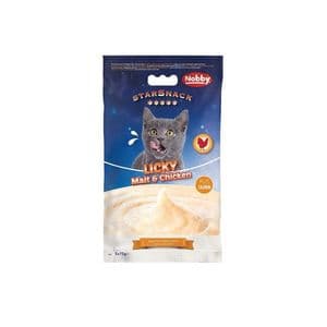 بستنی گربه نوبی مدل Licky malt & chicken وزن 75 گرم بسته پنج عددی