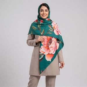 روسری زنانه مدل ابریشم جدید مزونی لاکچری گل درشت کد a-9005