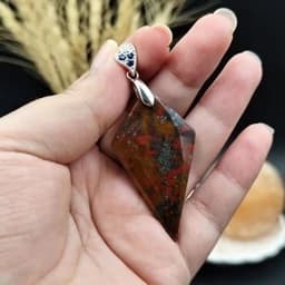 گردنبند نقره عقیق شجر اصل طبیعی کد 9527 — تصویر ۳