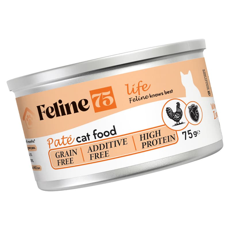 کنسرو غذای گربه بالغ فیلاین 75 مدل Life پته طعم مرغ و دل مرغ وزن 900 گرم بسته 12 عددی — تصویر ۳
