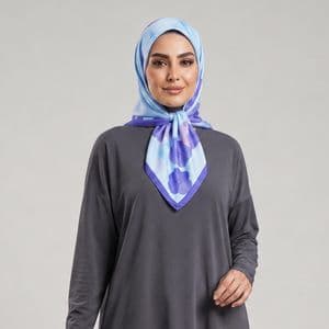 دستمال سر و گردن زنانه مدل نخی گل شبرنگی کد 2520