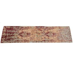 فرش ماشینی 700 شانه زمینه بژ حاشیه قرمز مدل مدرن الیاف پشم طبیعی کد IPK102692
