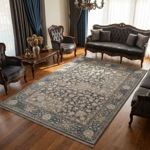 فرش ماشینی افرند کد 2262 زمینه ذغالی