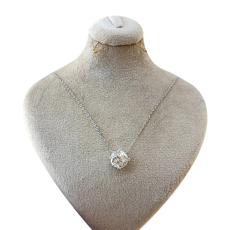 گردنبند نقره زنانه مدل Round Diamond — تصویر ۹