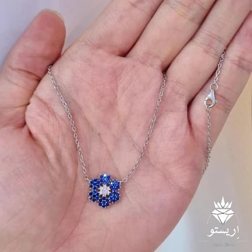 گردنبند نقره لوکس دونه برف عیار 925 و آبکاری طلاسفید