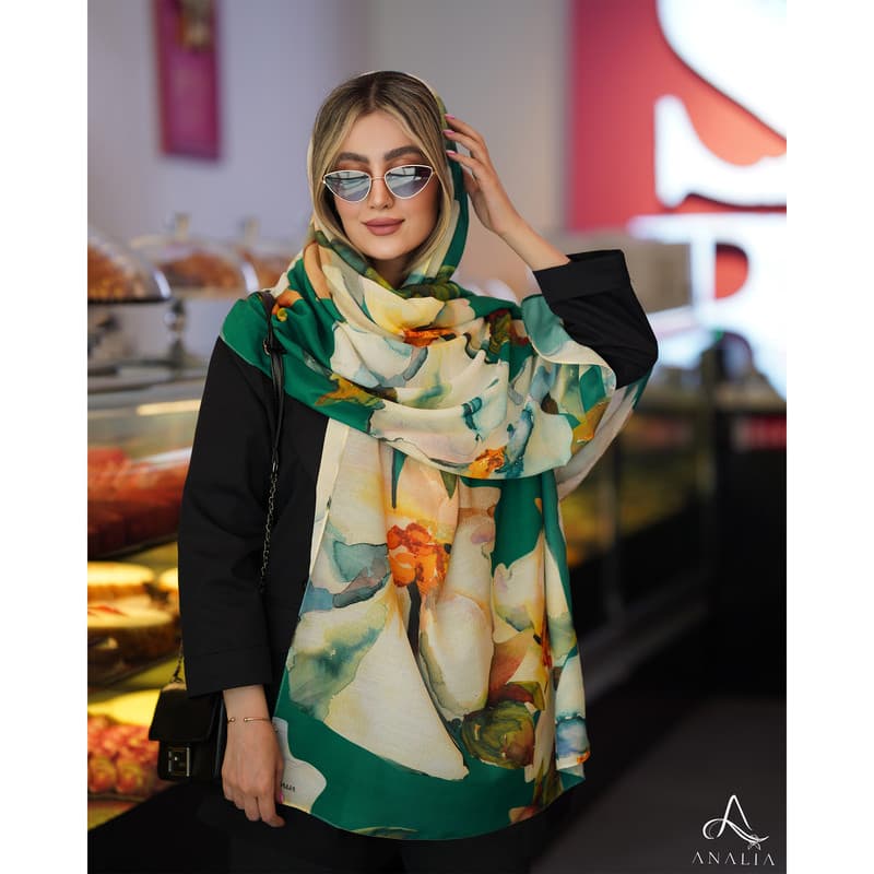 شال زنانه مدل نخی طرح 1401 کد 1408 — تصویر ۳