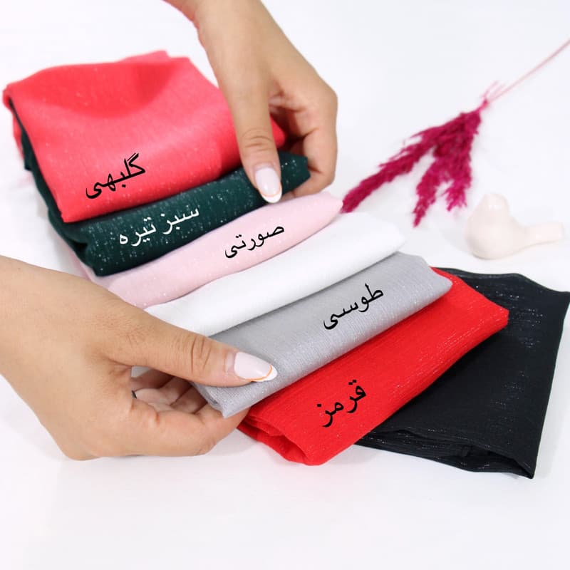 دستمال سر و گردن زنانه مدل مینی حریر شاین دار کد ana-2416 — تصویر ۲
