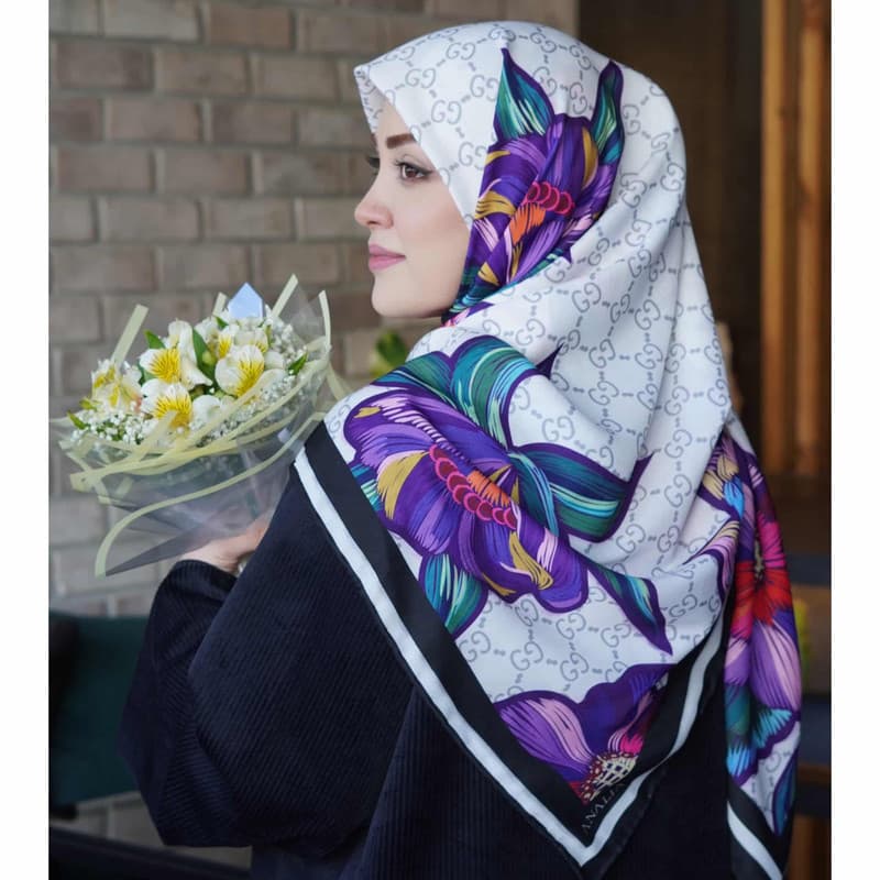 روسری زنانه مدل نخی بهاره مزونی کد 4000 — تصویر ۴