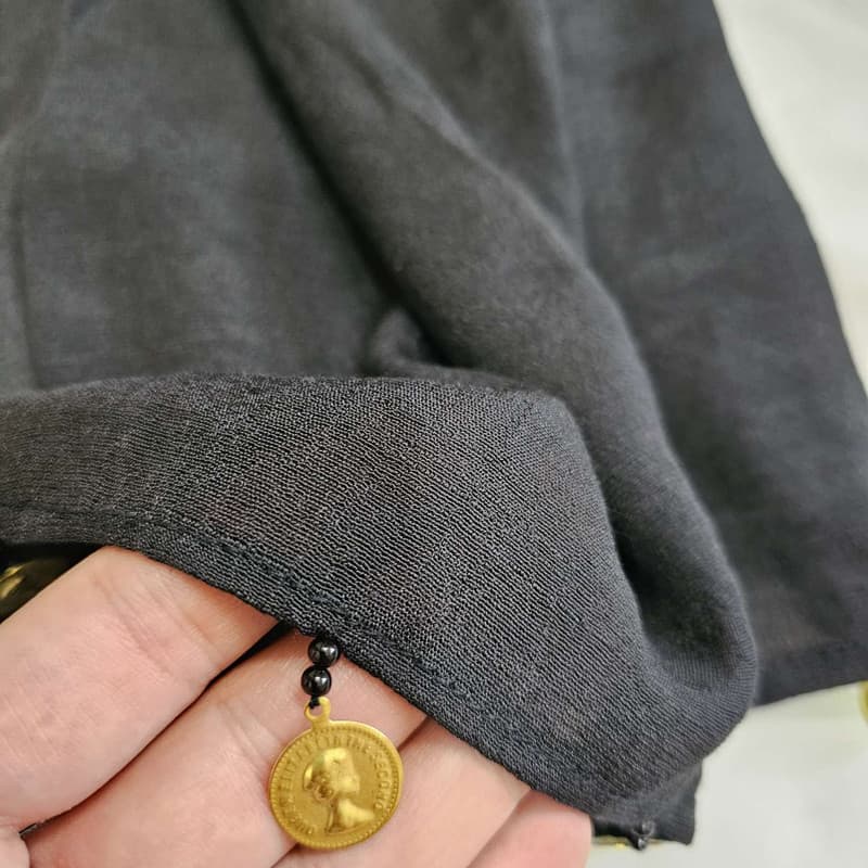 شال زنانه مدل سکه دوزی — تصویر ۵