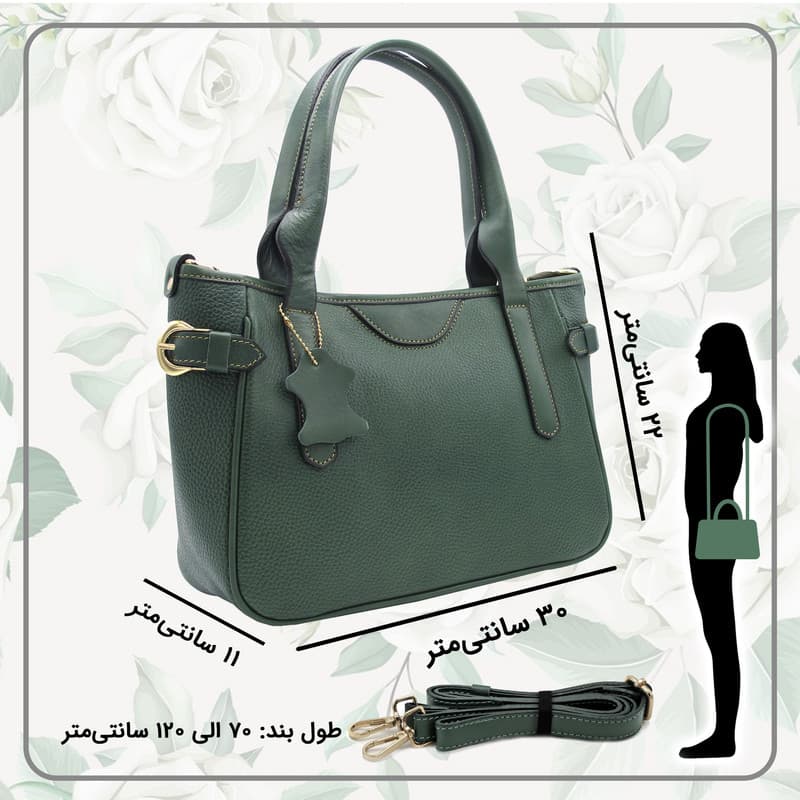 کیف دوشی زنانه مدل چرم طبیعی کد MRS145F — تصویر ۴