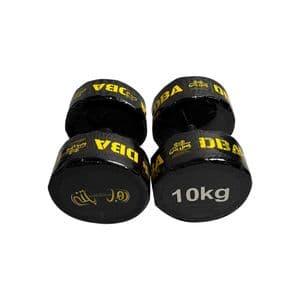 دمبل گرد 10 کیلوگرمی بتنی مدل DBA دسته فلزی بسته دو عددی