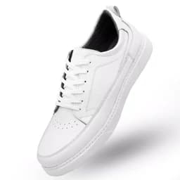 کفش اسپرت مردانه بندی مدل میلان رنگ سفید تمام — تصویر ۳
