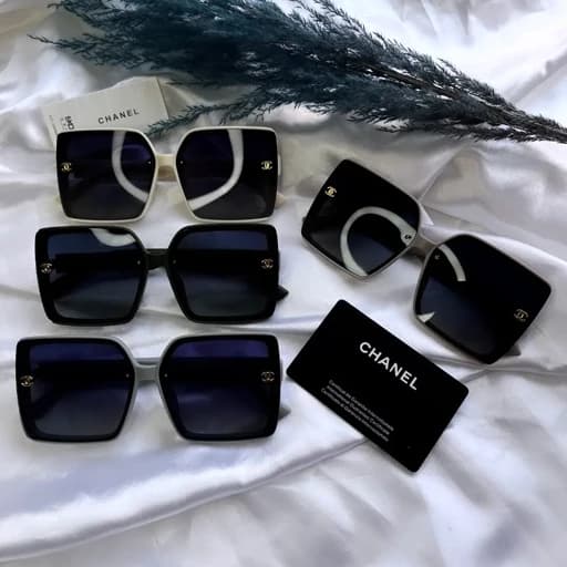 عینک آفتابی زنانه Chanel پلاریزه و uv400 همراه با کاور و دستمال اشانتیون
