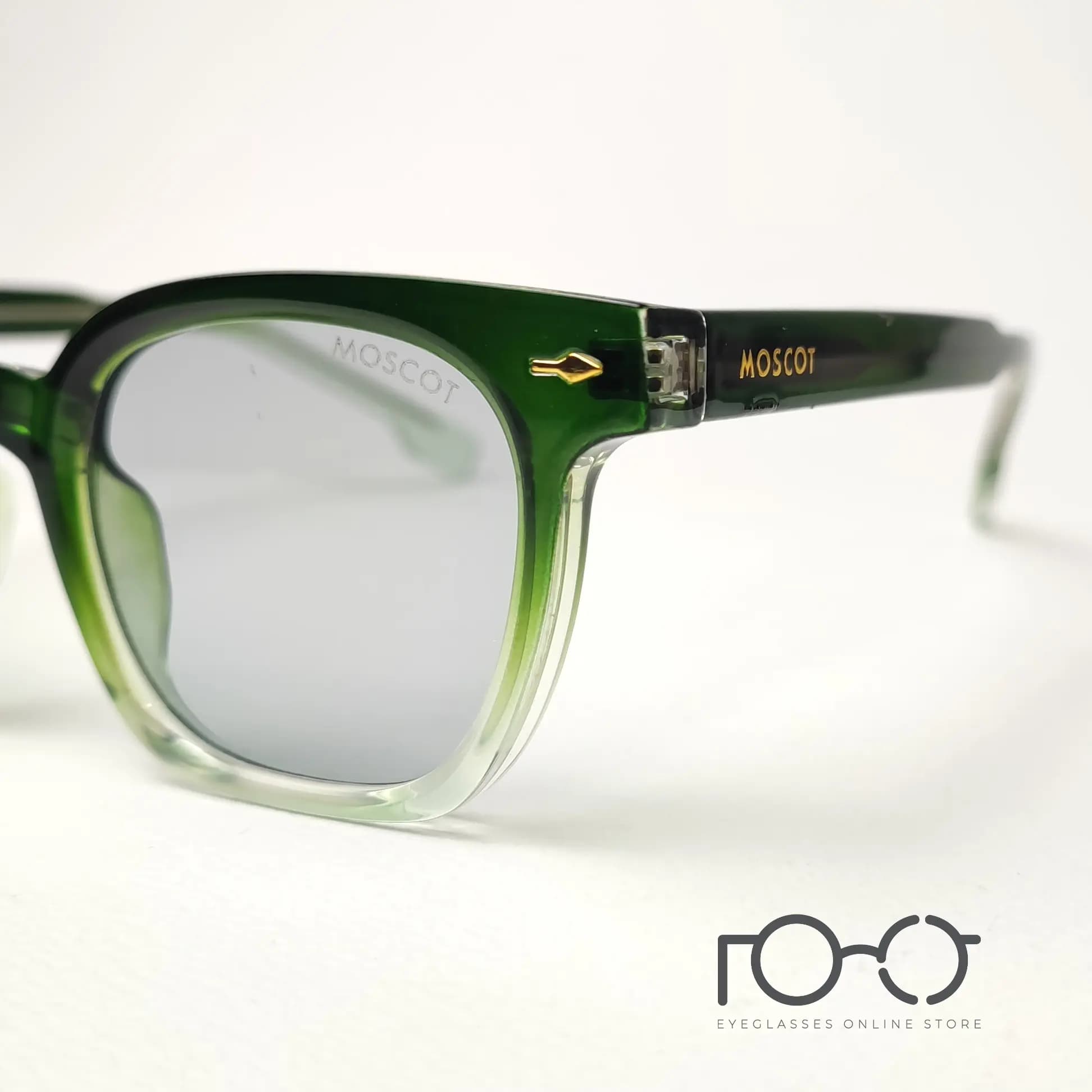 عینک آفتابی موسکات MOSCOT کائوچو استات کد 1207 رنگ سبز با لنز دودی روشن — تصویر ۳