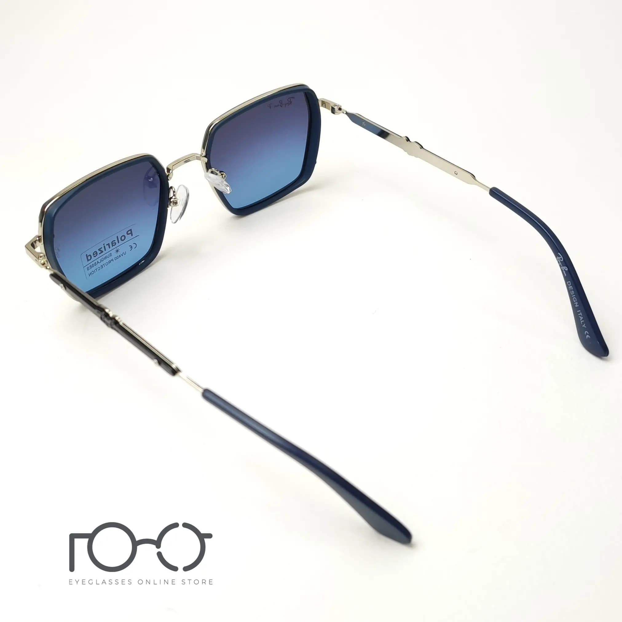 عینک آفتابی پلاریزه ریبن RAY BAN فلزی کد P8074 رنگ برنزی با لنز قهوه ای — تصویر ۵