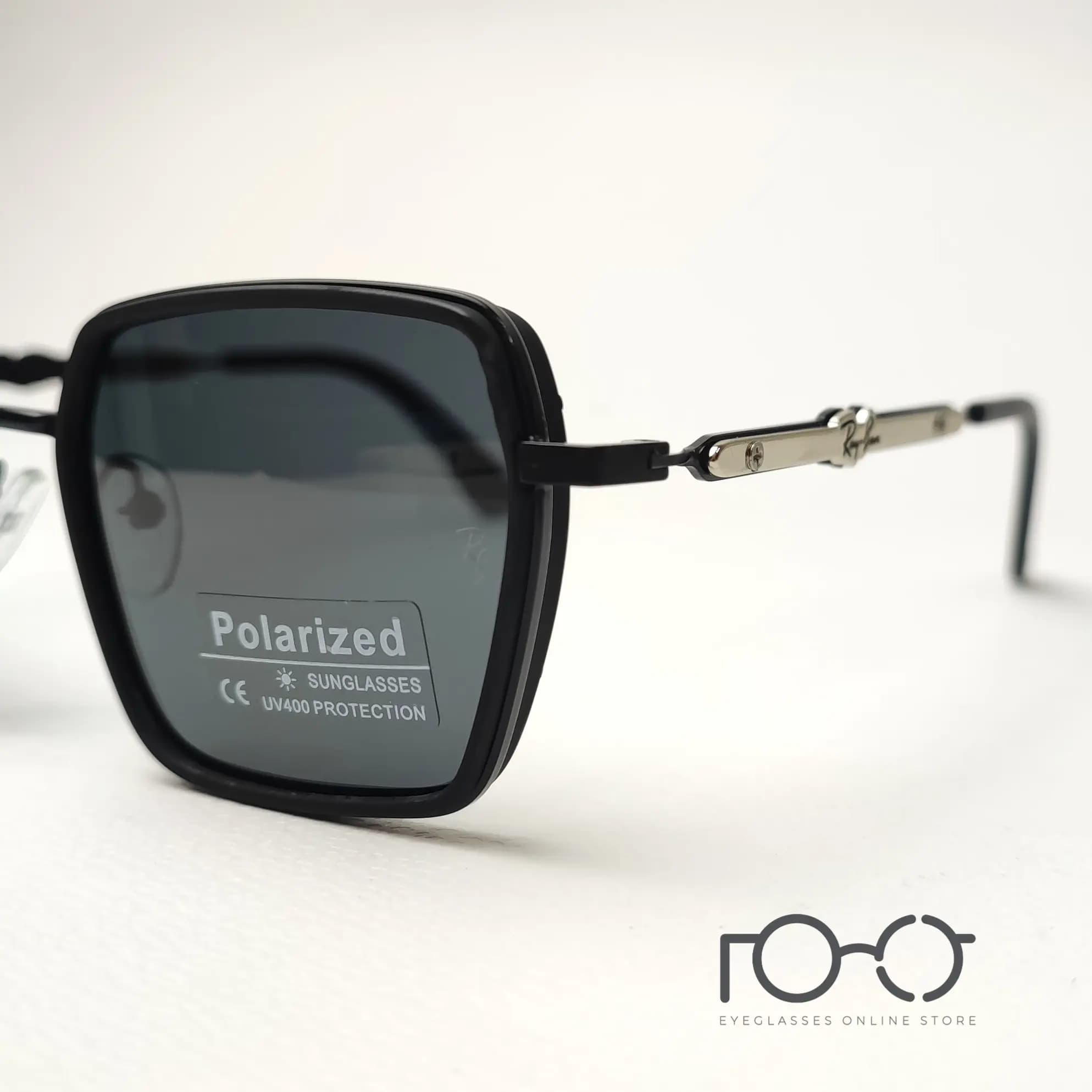 عینک آفتابی پلاریزه ریبن RAY BAN فلزی کد P8074 رنگ برنزی با لنز قهوه ای — تصویر ۹