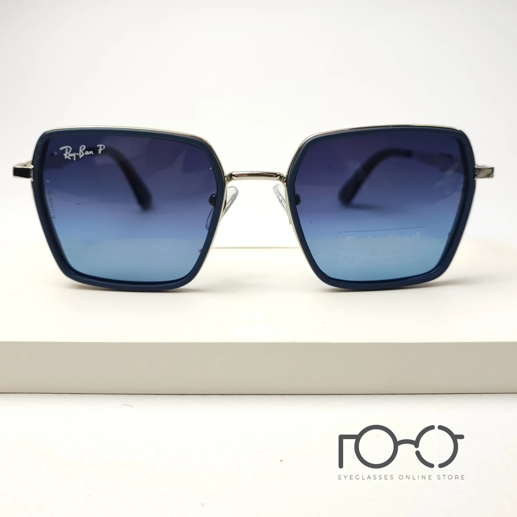 عینک آفتابی پلاریزه ریبن RAY BAN فلزی کد P8074 رنگ برنزی با لنز قهوه ای — تصویر ۷