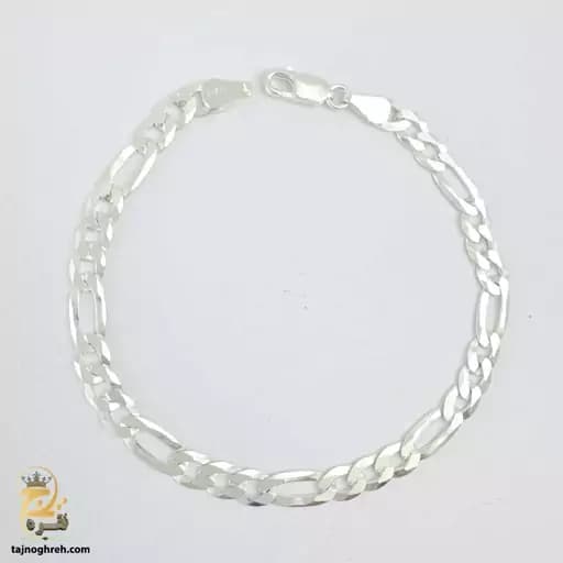 دستبند نقره فیگارو مردانه ایتالیایی مدل BSM B18 — تصویر ۶