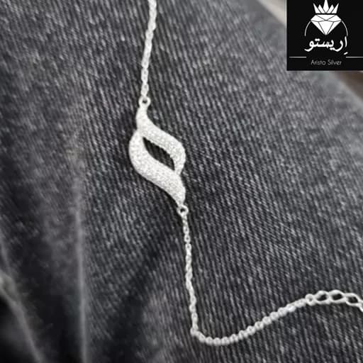 دستبند نقره میکرو لوکس عیار 925 و آبکاری طلاسفید — تصویر ۲