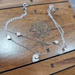 دستبند نقره زنانه قلب دو لاین ایتالیایی عیار 925استاندارد بدون ریزش نگین ضد حساسیت — تصویر ۳