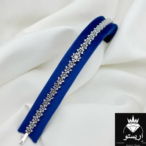 دستبند نقره سوپرتراش عیار 925 با آبکاری طلا(سفید و طلایی)دقیقا مشابه نمونه طلا