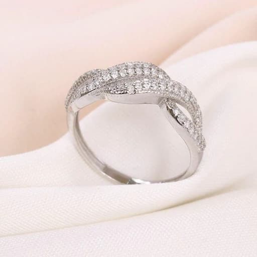 انگشتر نقره زنانه مارسا با عیار 925 و آبکاری طلاسفید بدون ریزش نگین