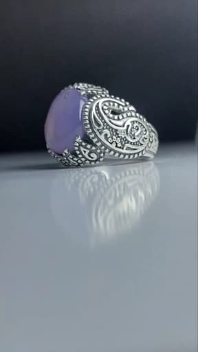 انگشتر نقره باسنگ عقیق یمن کبود کد 1725