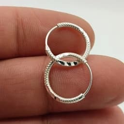 گوشواره نقره، مدل حلقه ای، سایز 1 ، نقره عیار بالا (925) — تصویر ۳