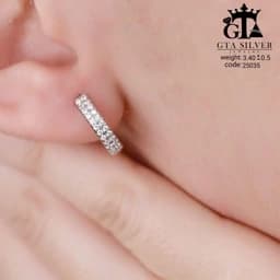 گوشواره نقره میکرو عیار 925 و آبکاری طلاسفید — تصویر ۳