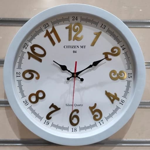 ساعت دیواری بی صدا آرام گرد دارای رنگ بندی سایز 37 کد 4