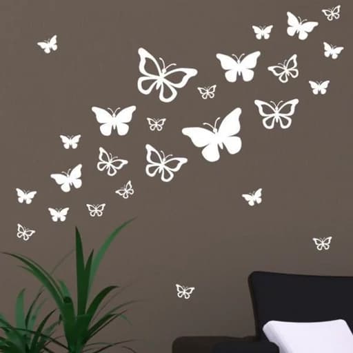آینه دکوراتیو مولتی استایل طرح پروانه مشبک، بسته 25 عددی، در دو رنگ طلایی و تقره ای — تصویر ۲