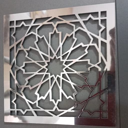 آینه دکوراتیو مولتی استایل، طرح سنتی شمسه، بسته 6 عددی ابعاد هر مربع 15 در 15 ،رنگ نقره ای