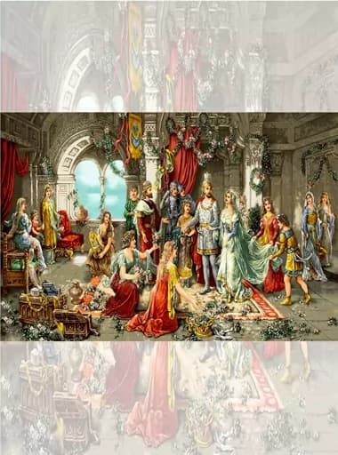 تابلو فرش ماشینی تاجگذاری حضرت سلیمان