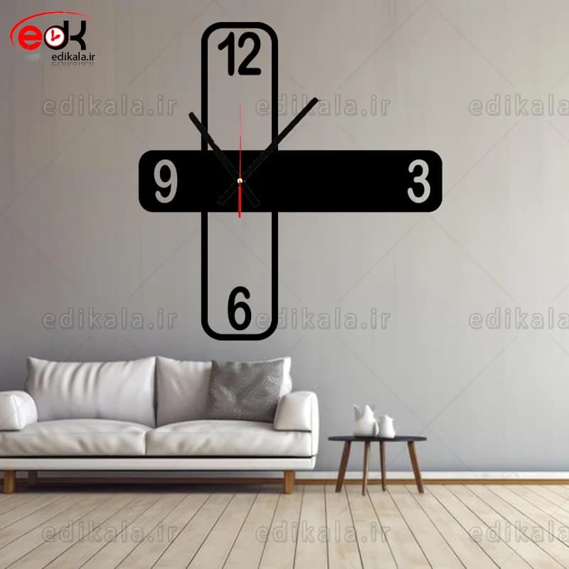 ساعت دیواری طرح مینیمال شماره 1 در پنج رنگ و ابعاد انتخابی+فایل کورل — تصویر ۷