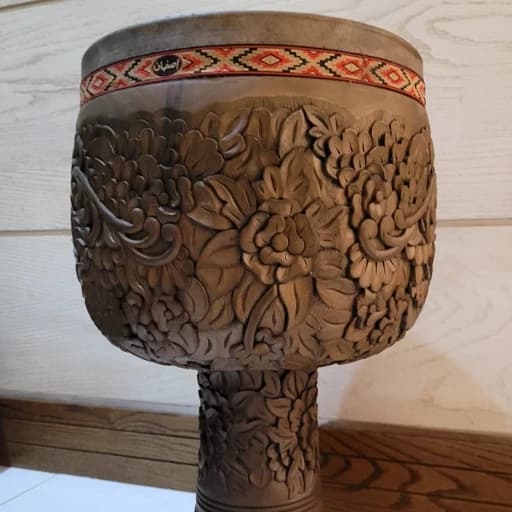 تنبک چهار مهر ویژه منبت صادراتی شیرانی بدون واسطه از کارگاه — تصویر ۲