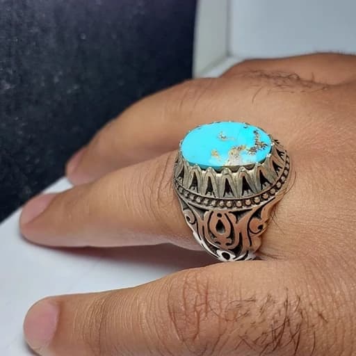 انگشتر نقره باسنگ فیروزه کد 1260