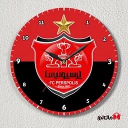 ساعت دیواری با آرم باشگاه پرسپولیس مان لیزر — تصویر ۳